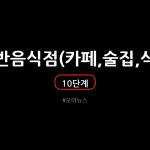 일반음식점(카페,술집,식당) 창업 절차 10단계