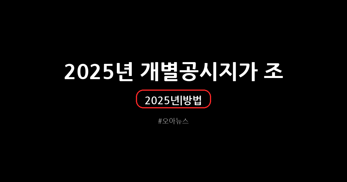 2025년 개별공시지가 조회 방법
